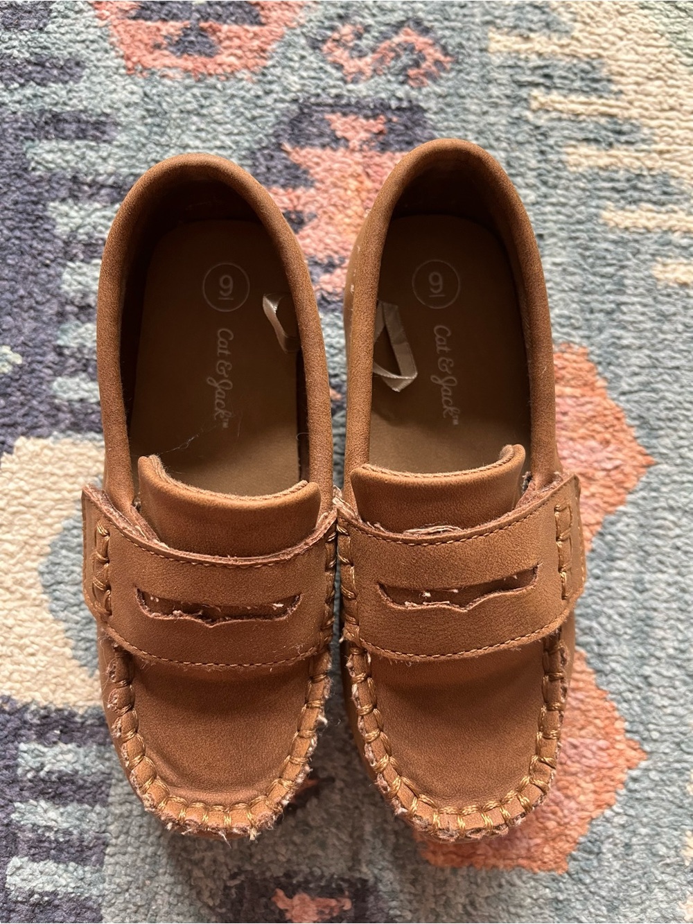 9T Cat & Jack Kids' Tan Moccasin Loafers